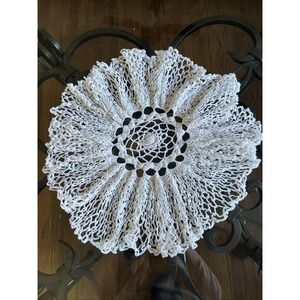 Handmade Crochet Cotton Doily Table Topper Decorative Piece 18"